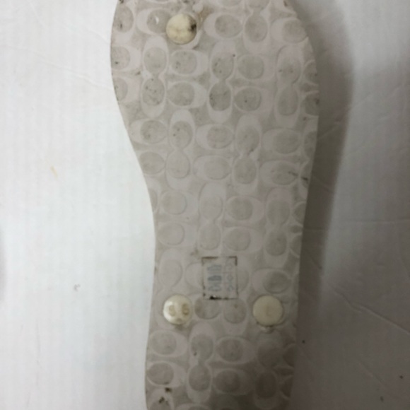 Coach Abbigail Star Rubber Chalk White Thong Flip Flops/Sandals Sz 5 - Picture 10 of 12